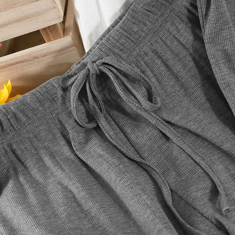 DEAT Women Round-neck T-shirt Drawstring Long Pants Arrivals Two Piece Set Temperament Fashion Spring Summer 11D843 210709