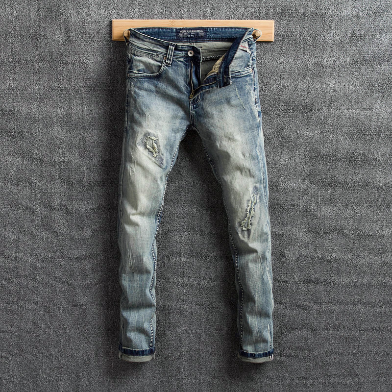 2021 New Moda Streetwear Jeans Slim Fit Retro Lavagem Rasgado Brim Dos Homens Calas Elsticas Afligido Vintage Designer De Hip Bttc, Retro blue
2021 New Moda Streetwear Jeans Slim Fit Retro Lavagem Rasgado Brim Dos Homens Calas Elsticas Afligido Vintage Designer De Hip Bttc, Retro blue