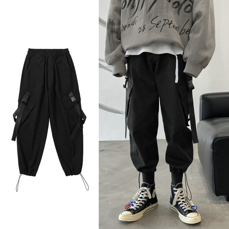 2021 New Spring Fall Fall, High-quality Male Pants Hip Hop Casual Multi-pocket Pants, Women's Fashion Ribbons Loose, Cargo Pants. Bo8j, Black
2021 New Spring Fall Fall, High-quality Male Pants Hip Hop Casual Multi-pocket Pants, Women's Fashion Ribbons Loose, Cargo Pants. Bo8j, Black