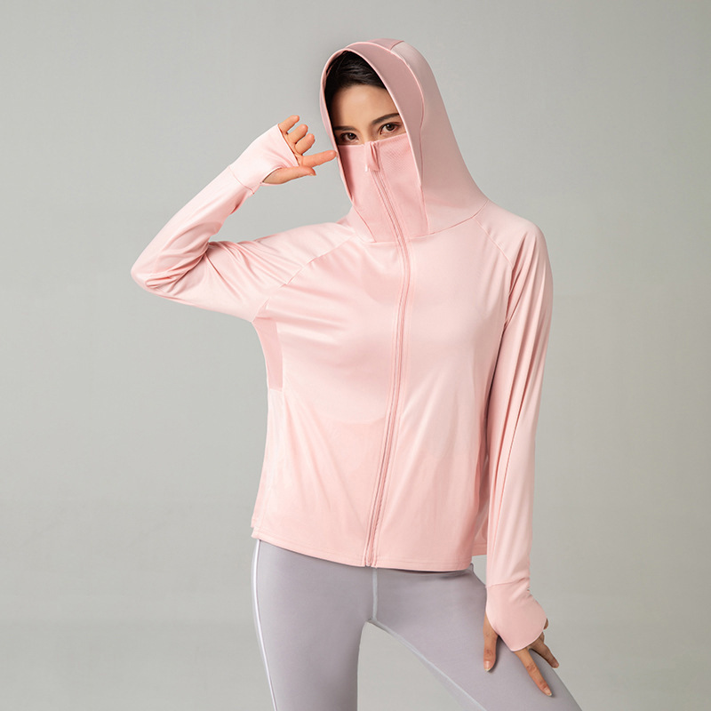 Summer Explosion Ice Silk Sun Protection Clothing Outdoor Shade Solid Sunscreen Clothing Breathable UV Hooded Sunscreen Clothing 201203