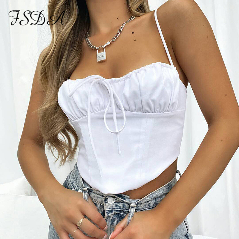 Summer Ruched Women Bandage Cropped Top Sexy 2021 White Spaghetti Strap Backless Party Off Shoulder Casual Tank TopsHigh Quality
Summer Ruched Women Bandage Cropped Top Sexy 2021 White Spaghetti Strap Backless Party Off Shoulder Casual Tank TopsHigh Quality