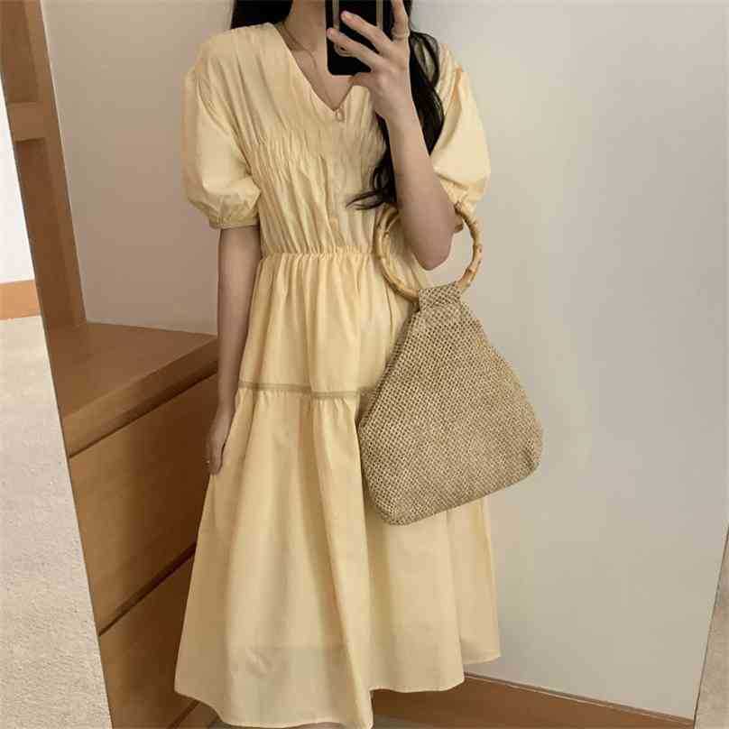 OL Pleated Casual Loose Solid Slim Lace Femme Summer Chic All Match Gentle Vintage Long Dresses Vestidos 210525, White
OL Pleated Casual Loose Solid Slim Lace Femme Summer Chic All Match Gentle Vintage Long Dresses Vestidos 210525, White