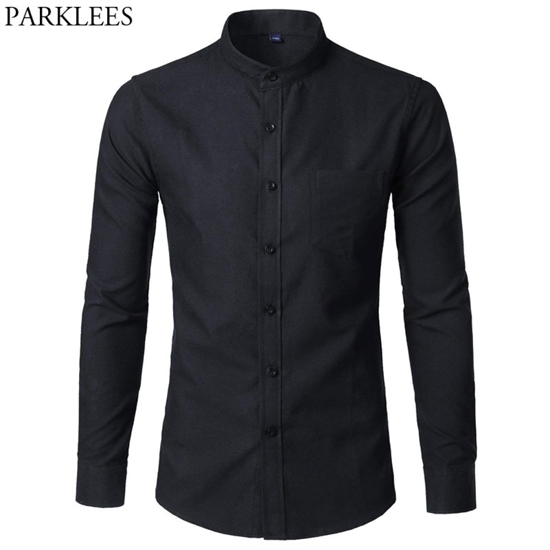 Men' Oxford Slim Fit Dress Shirt Brand Mandarin Collar Long Sleeve Chemise Homme Casual Buisness Office Shirt With Pocket Black 210628, Gray
Men' Oxford Slim Fit Dress Shirt Brand Mandarin Collar Long Sleeve Chemise Homme Casual Buisness Office Shirt With Pocket Black 210628, Gray