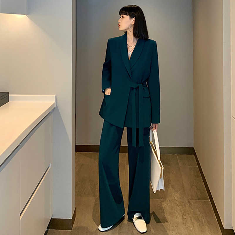 Autumn style high quality plus size women's temperament ladies two-piece suit pants female loose jacket Elegant wide-leg 210527
Autumn style high quality plus size women's temperament ladies two-piece suit pants female loose jacket Elegant wide-leg 210527