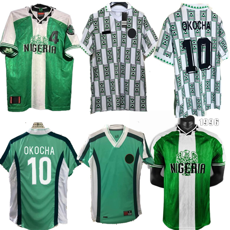Retro 1994 Home Away Soccer Jerseys Kanu Okocha Finidi Nwogu Futbol Kit Vintage Football Classic Shirt, Black
Retro 1994 Home Away Soccer Jerseys Kanu Okocha Finidi Nwogu Futbol Kit Vintage Football Classic Shirt, Black