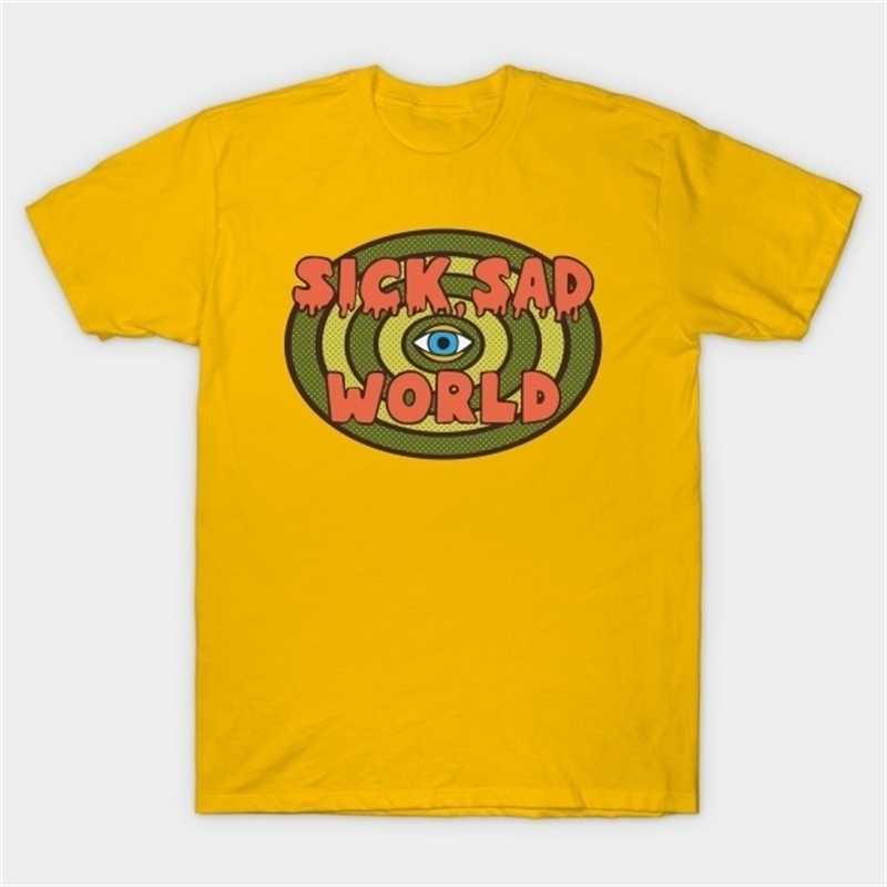 kuakuayu HJN Sick Sad World T-Shirt Fashion Daria Sarcastic T Shirt Summer Fashion T-shirt Casual Print Top Tees 210306