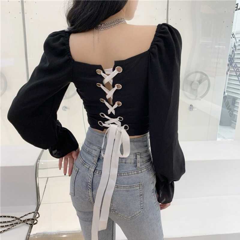 Casual Black Long Sleeve Tops Winter Square Collar Women Sexy Backless Blouse Spring Designer Party Korean Clothing Ladies 210604, White tops
Casual Black Long Sleeve Tops Winter Square Collar Women Sexy Backless Blouse Spring Designer Party Korean Clothing Ladies 210604, White tops