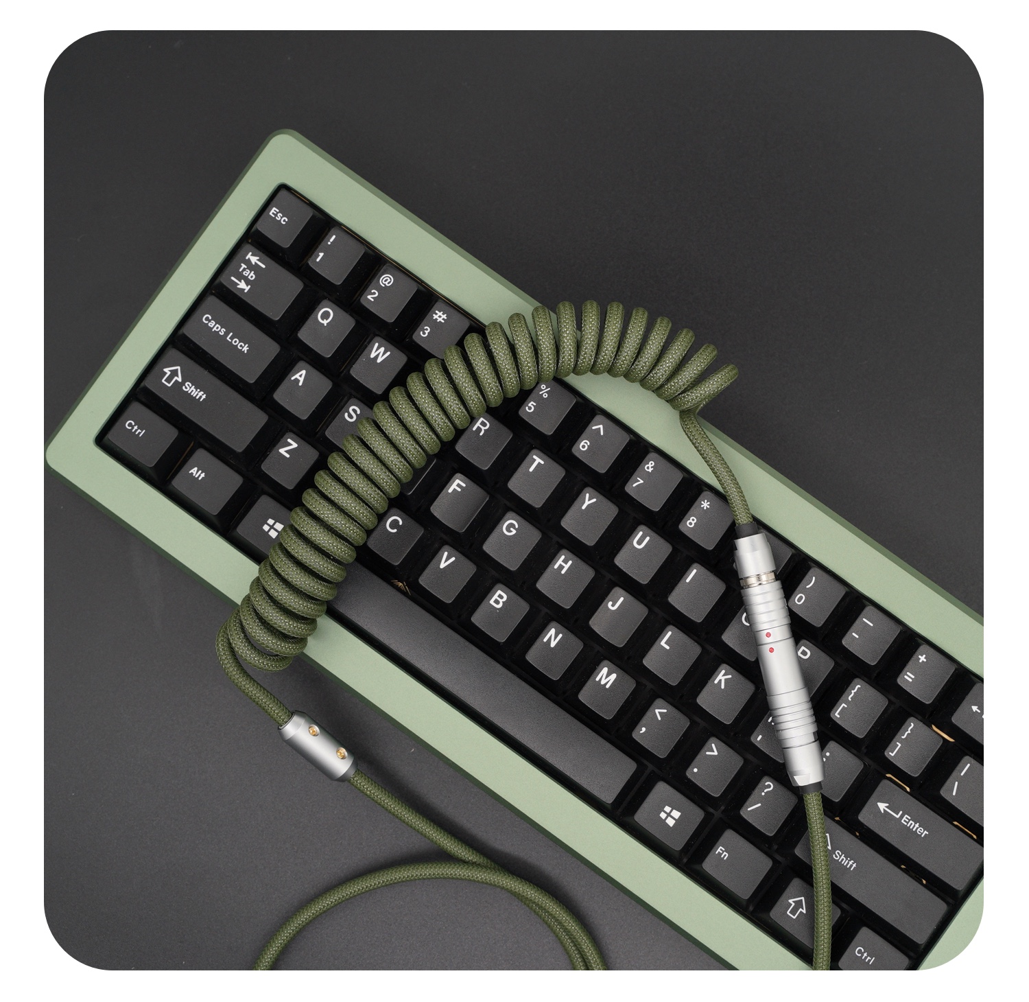GeekCable Handmade Customized Mechanical Keyboard Data Cable For GMK Theme SP Keycaps Matrix Noah Theme Olive Green Color