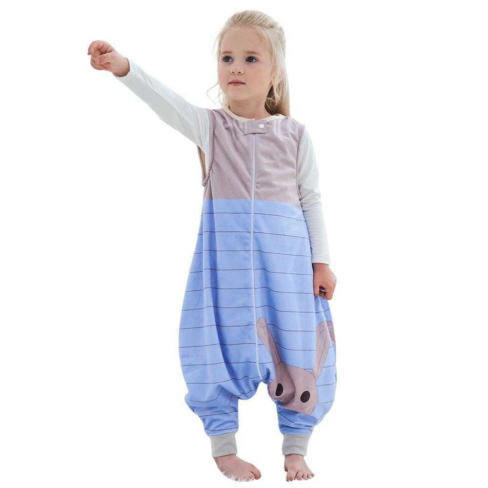 Jumpsuits Toddler Cartoon Clothes Spring Autumn Sleeping Bag Flannel Baby Girl Pajamas Boys Sleep 2 4 6 Years 210910