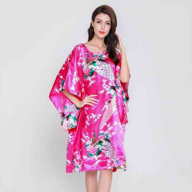 Pink Women Sleepwear Summer Sliky Satin Nightgown Floral amp peacock Sexy Nightwear Nightdress O-neck Robe Home Dress, Black;red
Pink Women Sleepwear Summer Sliky Satin Nightgown Floral amp peacock Sexy Nightwear Nightdress O-neck Robe Home Dress, Black;red