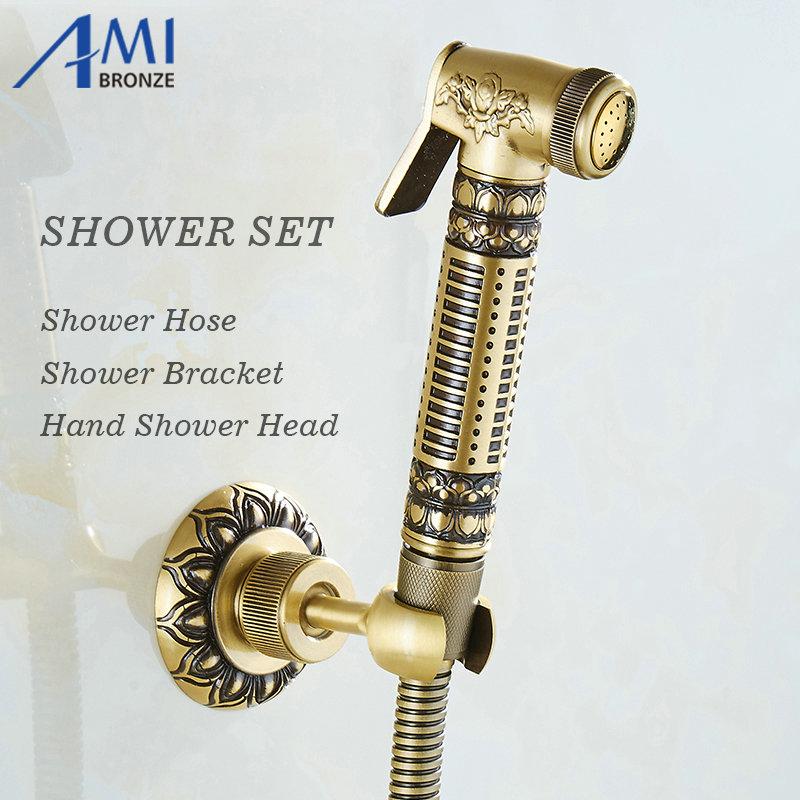 Antique Brass Hand Shower Sets Solid Brass Hand Shower +1.5M Sose Pipe+ Bracket
Antique Brass Hand Shower Sets Solid Brass Hand Shower +1.5M Sose Pipe+ Bracket