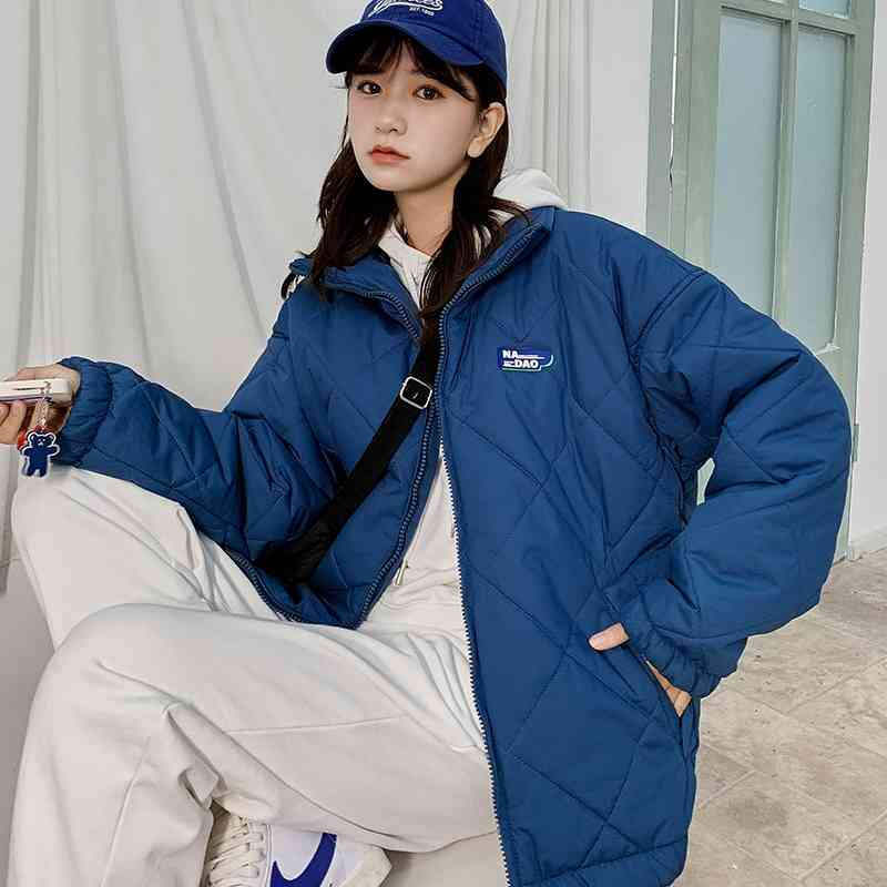 Make pricing yuan cotton-padded jacket female easing students ins oversize 210819