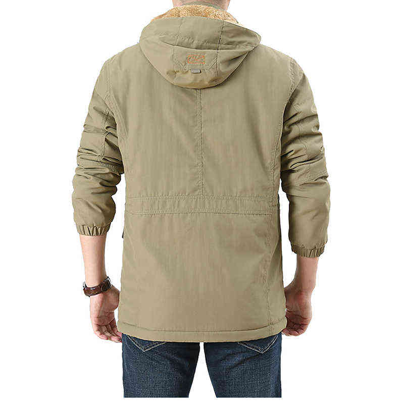 DIMUSI Winter Men's Bomber Jackets Casual Hiking Windbreaker Hooded Coats Male Outdoor Fleece Warm Army Cargo Clothing 211214
