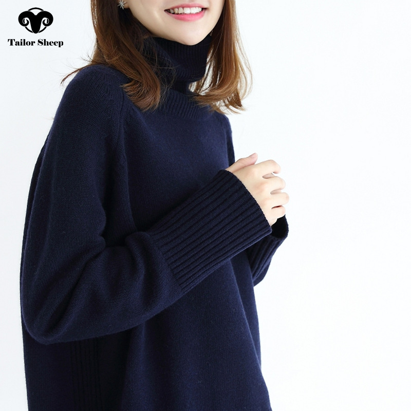winter thick pullover wool sweater women turtleneck long sleeve knitted jumpers female loose sweater 210218