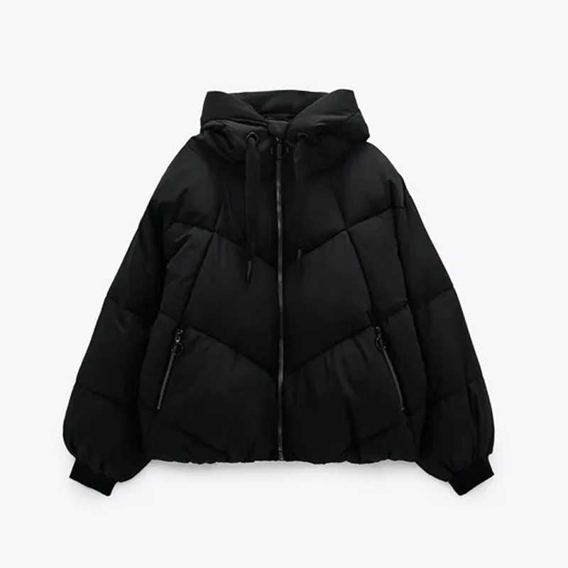 HWLZLTZHT Winter Warm Snow Women Hooded Parkas Down Jacket Cotton Padded Woman Coat Thicken Casual Parka 211013