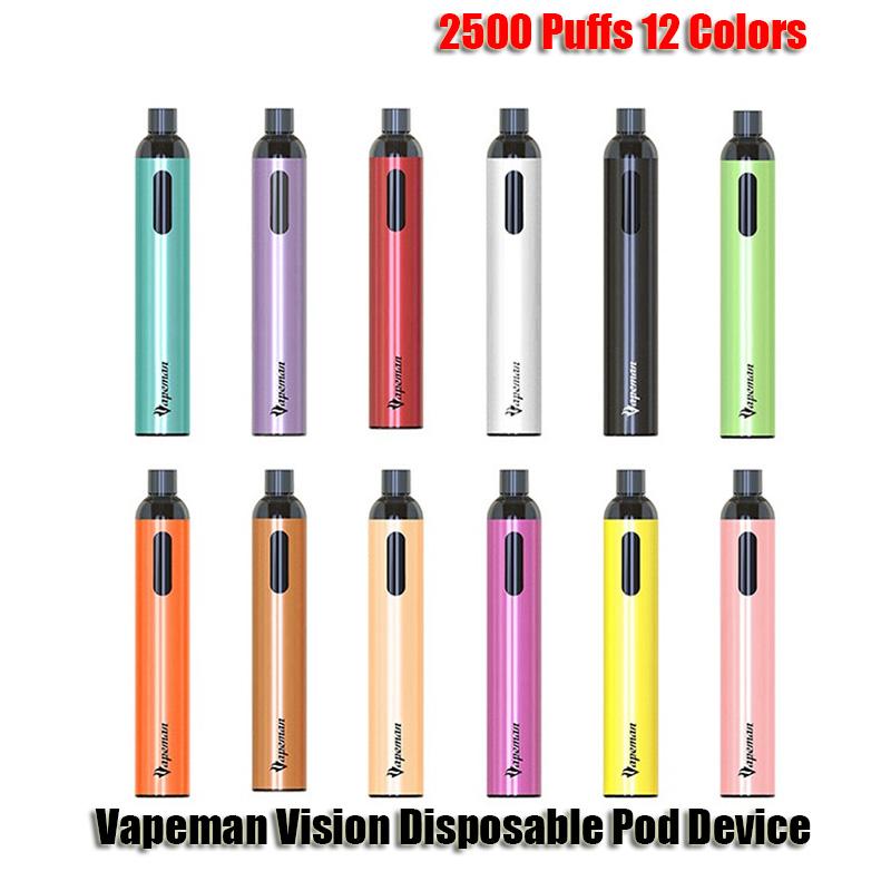 Original Vapeman Vision Disposable Device Kit 2500 Puffs 700mAh Rechargeable Battery Prefilled 5ml Pod Vape Pen VS Bang XXL 
Original Vapeman Vision Disposable Device Kit 2500 Puffs 700mAh Rechargeable Battery Prefilled 5ml Pod Vape Pen VS Bang XXL