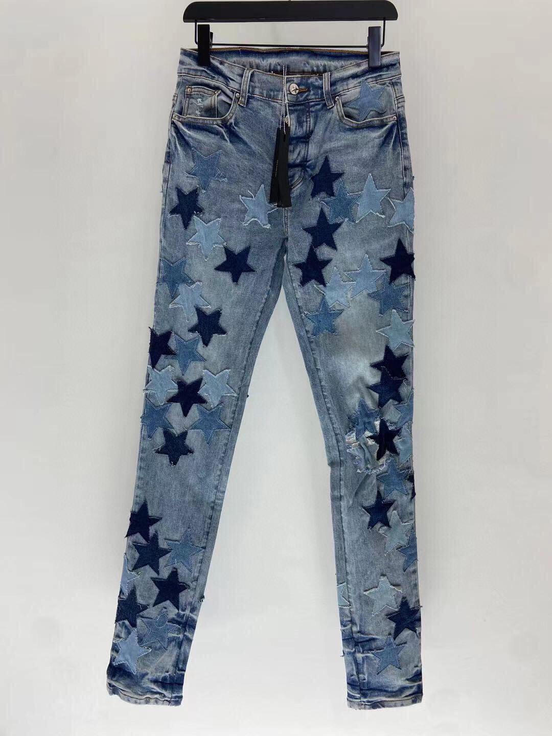 Fashion luxury mens jeans personality cloth blue Green leather pentacle hole straight pants Ripped Skinny Clothing Men Designers Casual Slim HipHop jean
Fashion luxury mens jeans personality cloth blue Green leather pentacle hole straight pants Ripped Skinny Clothing Men Designers Casual Slim HipHop jean