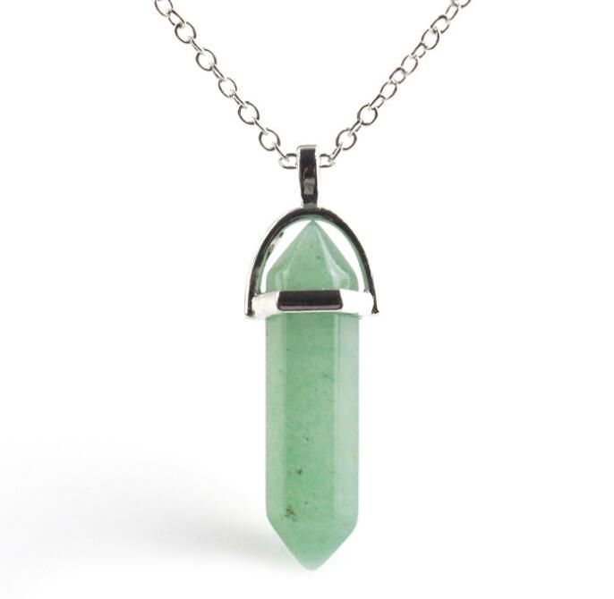 Pendant Necklace Crystals Amethyst Rose Quartz Bead Chakra Healing Point Women Men Natural Stone Pendants Leather Necklaces GC418