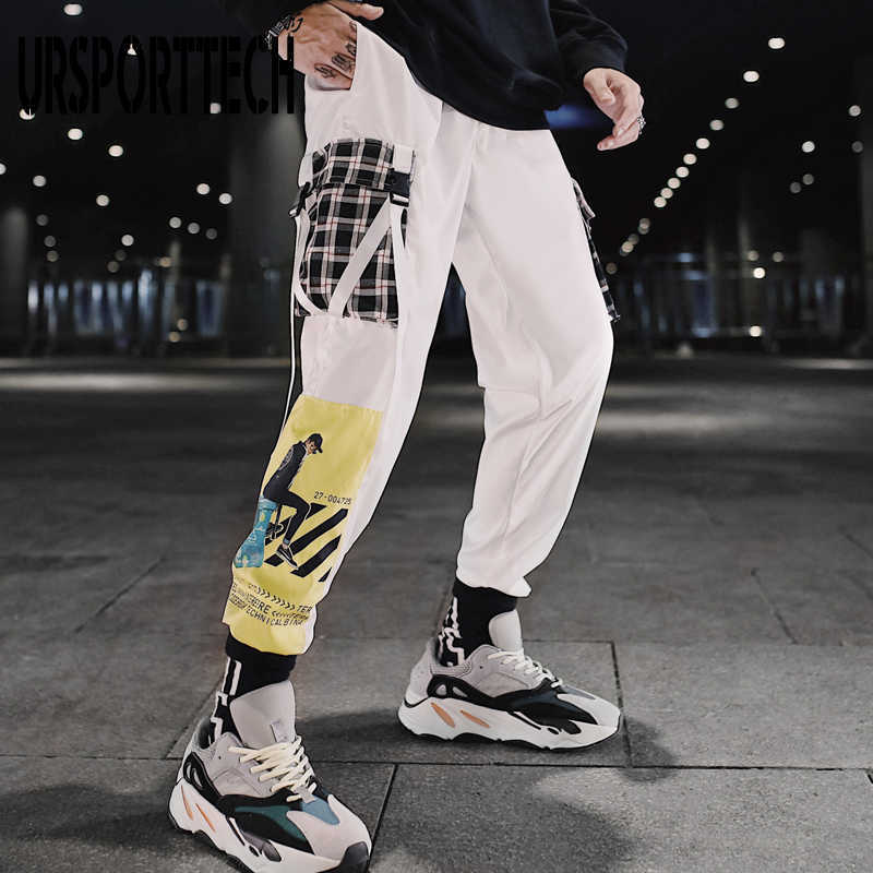 Streetwear Cargo Pants Men Print Multi-pocket Harem Pants Hip Hop Trousers Sweatpants Hombre Man Casual Fashion Joggers Pants 210528