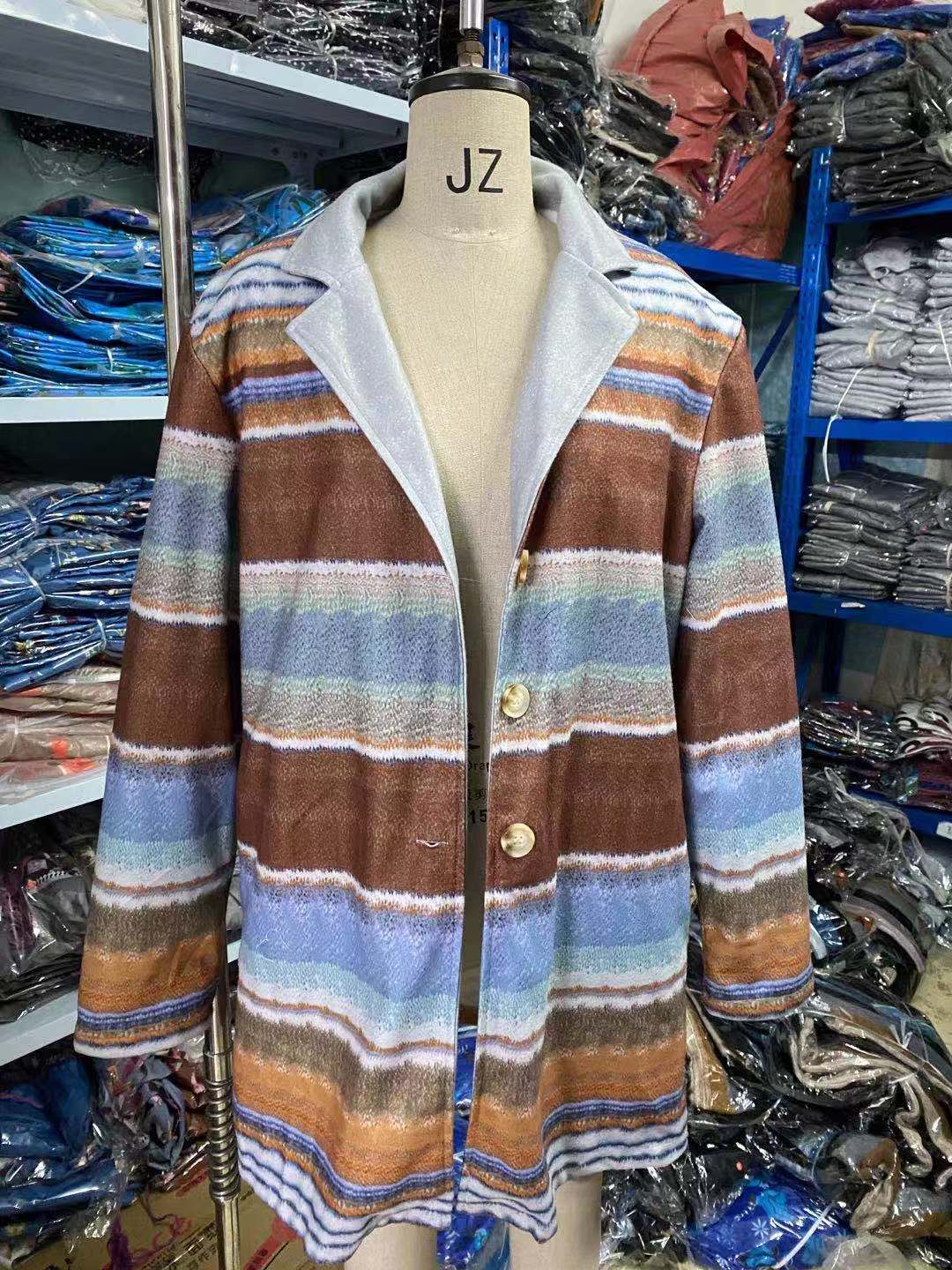 Explosive spring 2021 Coats mid-length cardigan sweater printed windbreaker long-sleeved jacket men