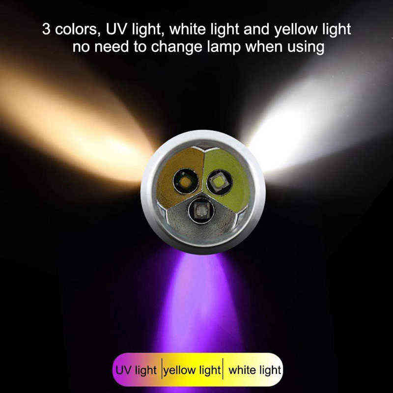 Jade Identification Torch 3 IN 1 LEDs Light Sources Portable Dedicated UV Flashlight Ultraviolet Gemstones Jewelry amber Money 211