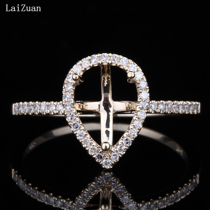 Cluster Rings LaiZuan 8x6.5mm Pear Cut Real 14k Yellow Gold AU585 0.2ct Natural Diamond Semi Mount Ring Women Wedding Trendy Fine Jewelry Gi
Cluster Rings LaiZuan 8x6.5mm Pear Cut Real 14k Yellow Gold AU585 0.2ct Natural Diamond Semi Mount Ring Women Wedding Trendy Fine Jewelry Gi
