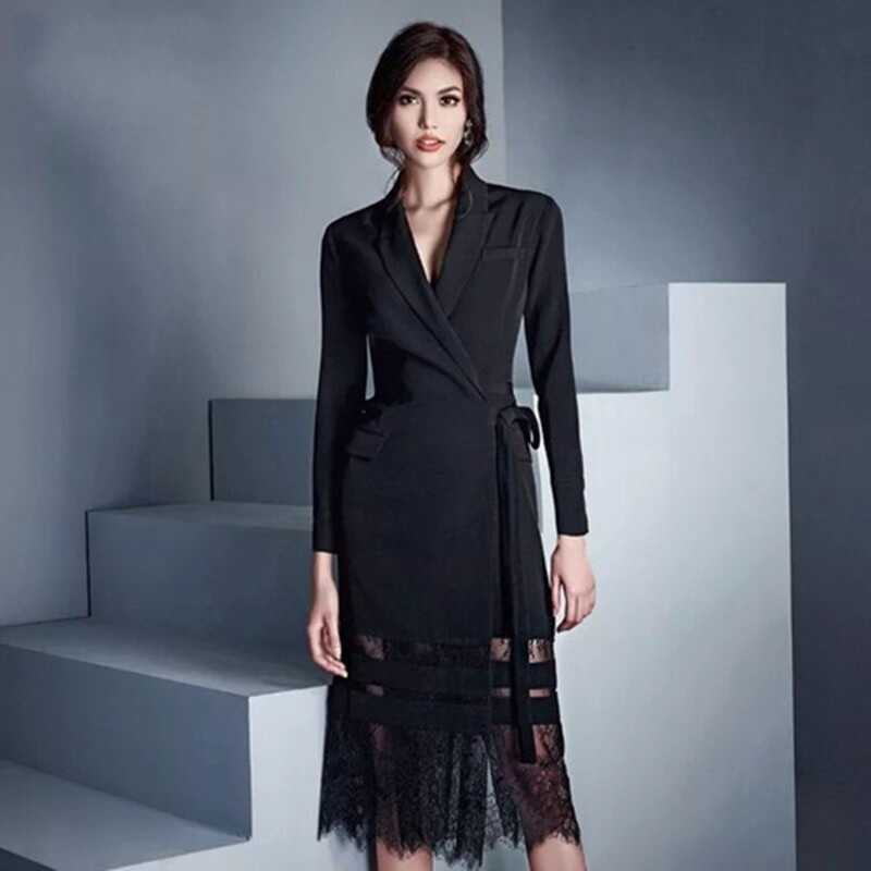 Spring High Quality Lace Up Blazer Patchwork Dress Women Fashion Long Sleeve Hollow Out Empire Mid Dresses 210525, Picture color
Spring High Quality Lace Up Blazer Patchwork Dress Women Fashion Long Sleeve Hollow Out Empire Mid Dresses 210525, Picture color