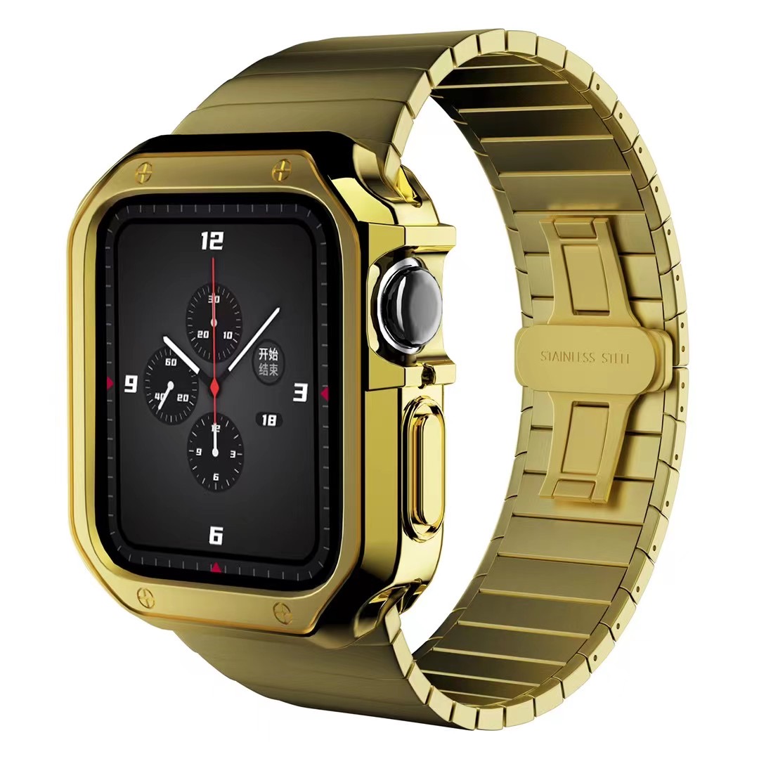 Case + Strap for Apple Watch 44mm 42mm 40mm 38mm Metal Stainless Steel Band with Metla Butterfly Buckle
Case + Strap for Apple Watch 44mm 42mm 40mm 38mm Metal Stainless Steel Band with Metla Butterfly Buckle