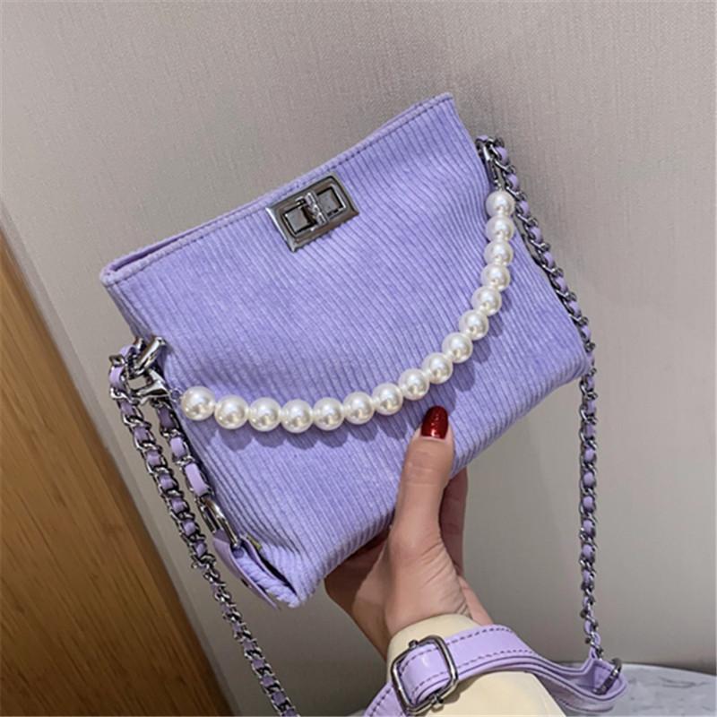 New Corduroy Female Handbags Designer Pearl Chain Small Crossbody Bags Casual Lady Shoulder Bag Women's Shoulder Messenger Bags, Beige
New Corduroy Female Handbags Designer Pearl Chain Small Crossbody Bags Casual Lady Shoulder Bag Women's Shoulder Messenger Bags, Beige