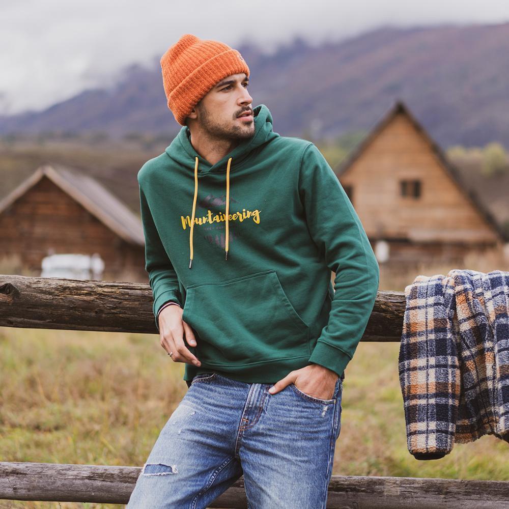 Autumn winter hooded hoodies 100 cotton letter Mountain print contrast color sweatshirts plus size SI980565 201020