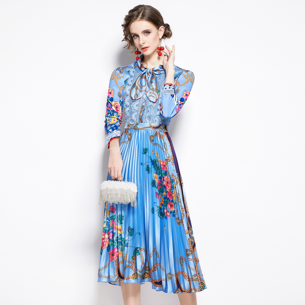 Luxury Floral Bow Knee-Length Dress Runway Designer Gorgeous Long Sleeve Printed Holiday Prom Office Ladies Slim Pleated Dresses Autumn Winter Women Clothes
Luxury Floral Bow Knee-Length Dress Runway Designer Gorgeous Long Sleeve Printed Holiday Prom Office Ladies Slim Pleated Dresses Autumn Winter Women Clothes