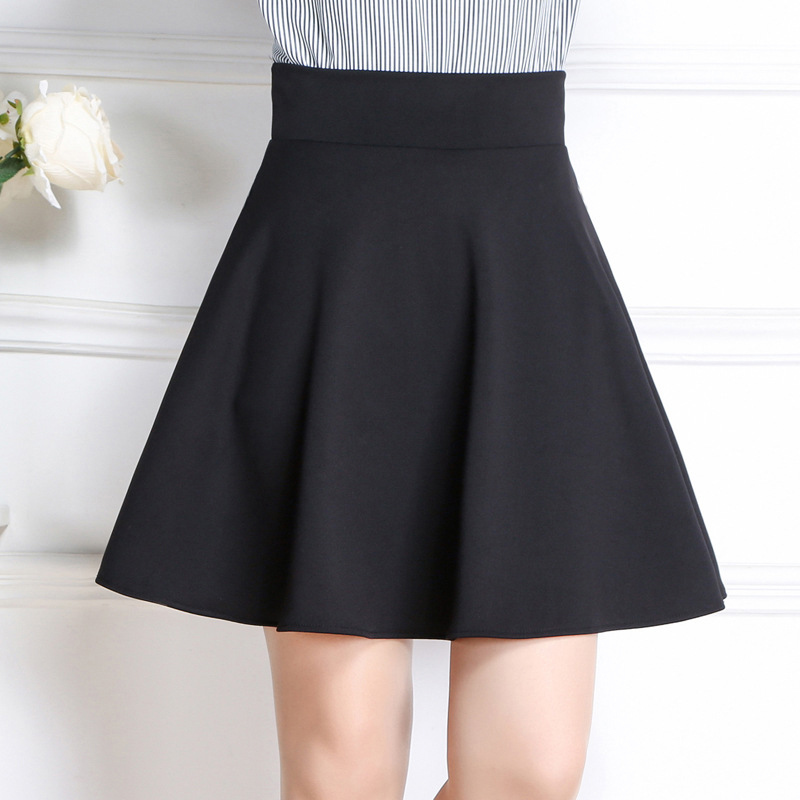 TIGENA Plus Size Mini Shorts Skirts Women Casual A-line High Waist Pleated Skirt Female School Girl Skater Skirt Black Blue 210309