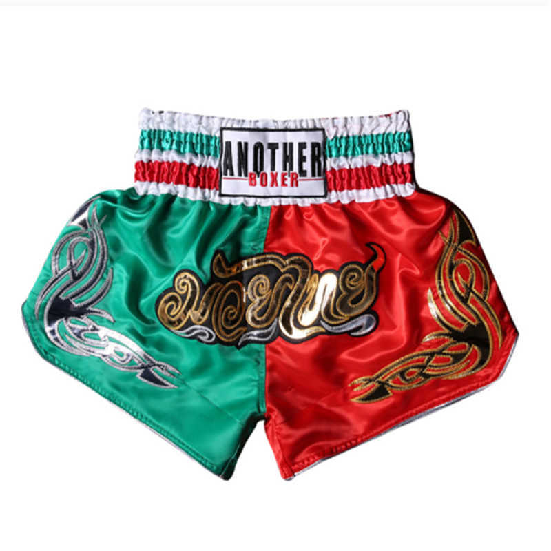 Kickboxing Muay Thai Shorts - Breathable Polyester Boxing Trunks for Men & Women, Lightweight Grappling Sanda Shorts with Crystal Decoration