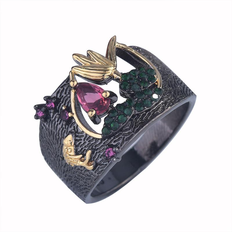 Cluster Rings Creativity Style Black Gold Two-Color Birdie For Women Inlay Crystal Zircon Stone Female Wedding Party Jewelry, Golden;silver
Cluster Rings Creativity Style Black Gold Two-Color Birdie For Women Inlay Crystal Zircon Stone Female Wedding Party Jewelry, Golden;silver