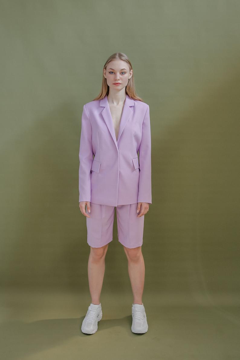 Fashion Girls Blazer Suits Women 2 Pieces Short Pants Evening Party Prom Formal Outfit Tuxedos (Jacket+Pants)