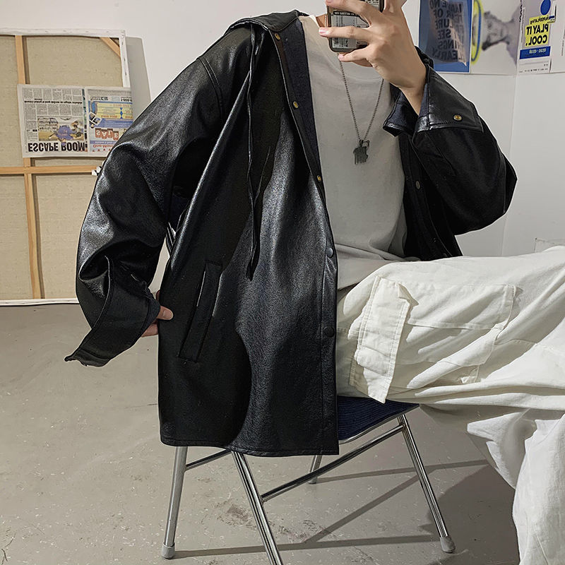 2021 New Spring Black Hooded Leather Men's Fashion Casual Motorcycle Mens Streetwear Korean Loose Hip-hop Bomber Jacket Men D1qe
2021 New Spring Black Hooded Leather Men's Fashion Casual Motorcycle Mens Streetwear Korean Loose Hip-hop Bomber Jacket Men D1qe