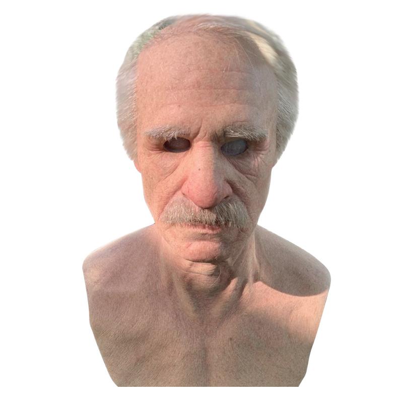 Party Mas Another Me-The Elder Halloween Holiday Funny Cosplay Prop Latex Mask Supersoft Old Man Adult Face Cover Creepy