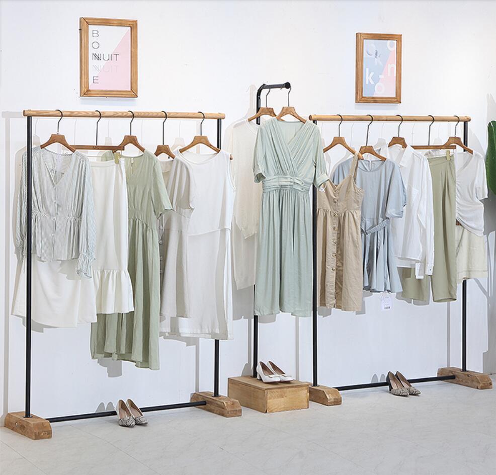 Clothing store display rack Commercial Furniture floor type clothes hanging pole net red shop shelf shoe shelfs men's cloth racks
