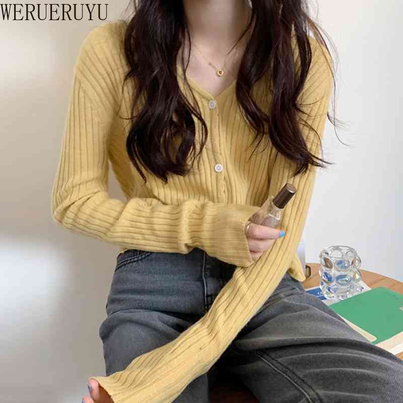 WERUERUYU Yellow Sweet Knitted Cardigan Sweater Women Button V Neck Long Sleeve Autumn Winter Sweater Korean Fashion Knitwear 210608, Photo color
WERUERUYU Yellow Sweet Knitted Cardigan Sweater Women Button V Neck Long Sleeve Autumn Winter Sweater Korean Fashion Knitwear 210608, Photo color