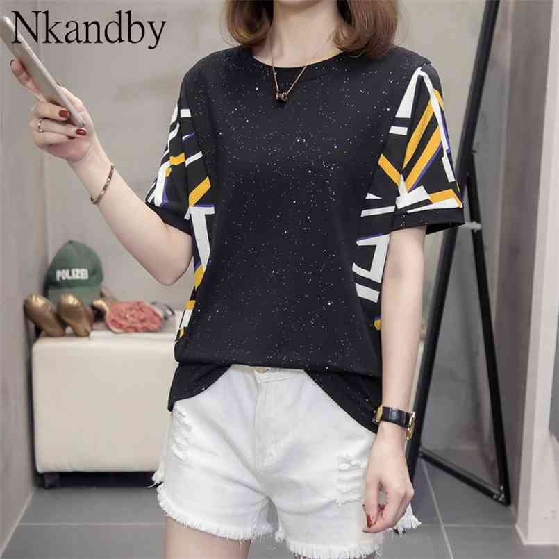 plus size striped chiffon patchwork t-shirts for women summer trendy loose short sleeve korean style top oversize ladies tshirt 210708, Black
plus size striped chiffon patchwork t-shirts for women summer trendy loose short sleeve korean style top oversize ladies tshirt 210708, Black