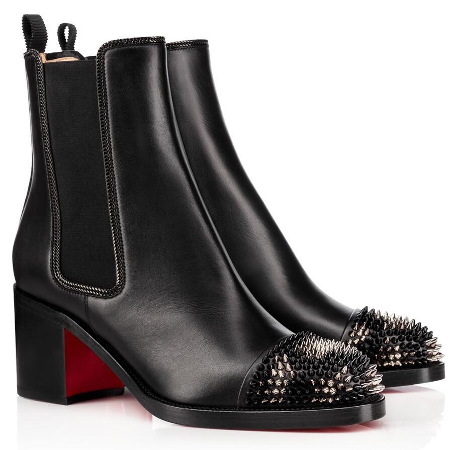 Elegant Winter Brands Women Red Bottom Boots Otaboo Spikes Round Toe Ankle Boot Chunky Heels Lady Booties Party,Wedding EU35-43, Black
Elegant Winter Brands Women Red Bottom Boots Otaboo Spikes Round Toe Ankle Boot Chunky Heels Lady Booties Party,Wedding EU35-43, Black