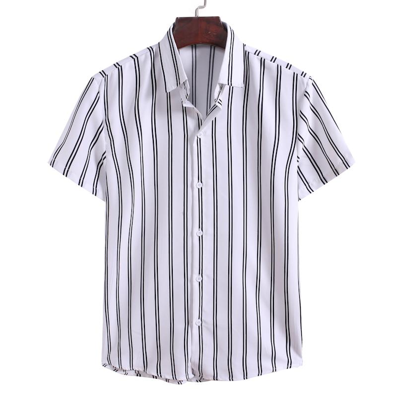 Men's Casual Shirts 2021Mens Shirt Blouse Striped Loose Short Sleeve Buttons Beach Men Dress, White;black
Men's Casual Shirts 2021Mens Shirt Blouse Striped Loose Short Sleeve Buttons Beach Men Dress, White;black