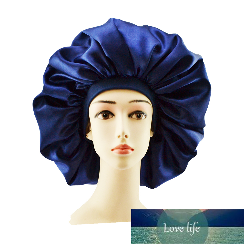 New Fashion Big Size Satin Silk Bonnet Sleep Night Cap Head Cover Bonnet Hat For Curly Springy Hair