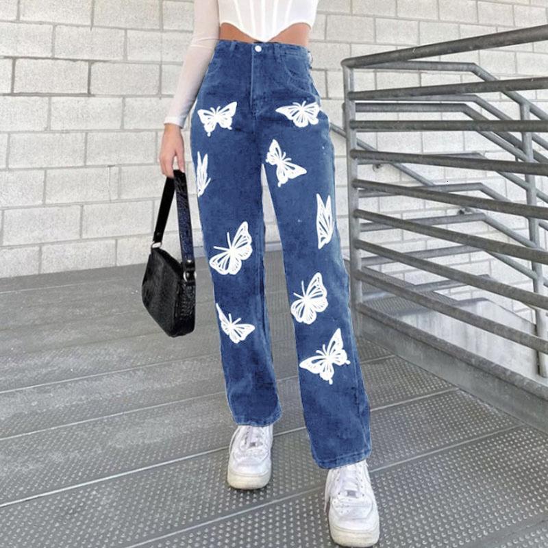 Women's Jeans Autumn Fashion Cute Loose Butterfly Print Straight High Waist Woman Casual Denim Pants Lady Cotton Trousers, Black
Women's Jeans Autumn Fashion Cute Loose Butterfly Print Straight High Waist Woman Casual Denim Pants Lady Cotton Trousers, Black