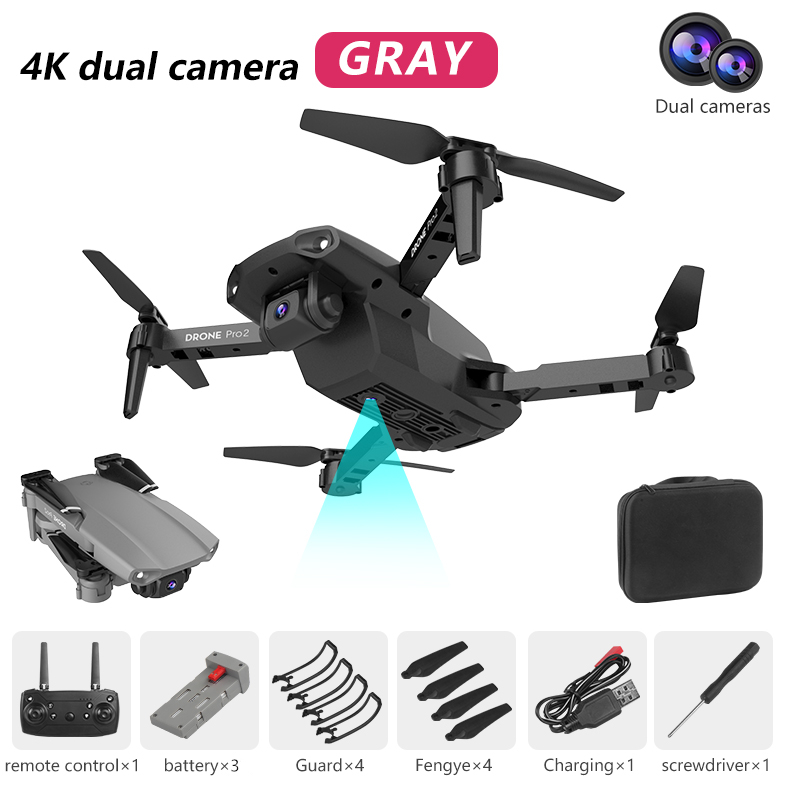 E99Pro Quadcopter Drone HD 4K 720P Dual Camera And WiFi FPV HeightKeeping RC Foldable Quadcopter Dron Toy Gift RC Quadcopter, Black
E99Pro Quadcopter Drone HD 4K 720P Dual Camera And WiFi FPV HeightKeeping RC Foldable Quadcopter Dron Toy Gift RC Quadcopter, Black