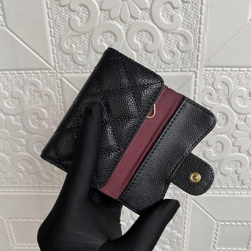 Card Holders Caviar Leather Key Case Female Clamshell Chain Ball Grain Cowhide Male High Quality Designer 21