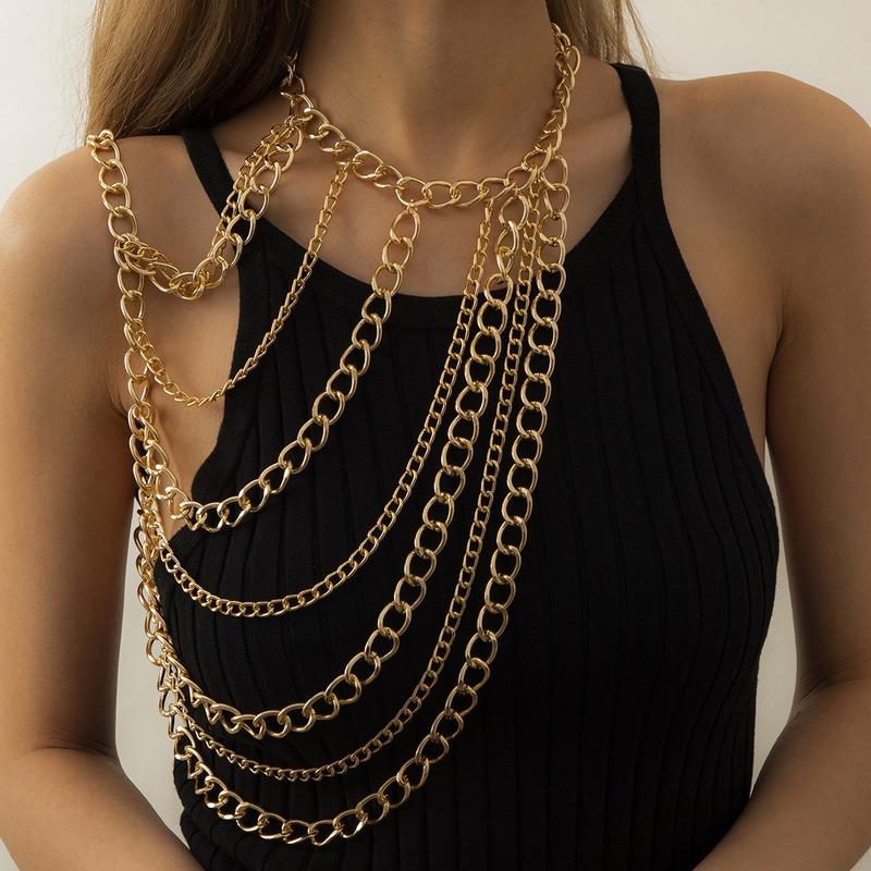 Chokers Decopunk 2021 Fashion Body With One Shoulder Jewellery Women's Chain Golden Necklace
Chokers Decopunk 2021 Fashion Body With One Shoulder Jewellery Women's Chain Golden Necklace