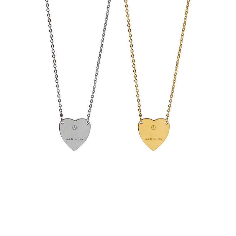 Fashion 18k gold silver heart pendant charms necklace with engraving Made In Italy G Jewellry
Fashion 18k gold silver heart pendant charms necklace with engraving Made In Italy G Jewellry
