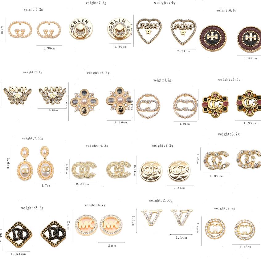 Fashion 18K Gold Plated Diamond Stud Earrings for Women Luxury Womens Design Brand Letter Crystal Rhinestone Wedding Party Jewerlry Gift Hig, Golden;silver
Fashion 18K Gold Plated Diamond Stud Earrings for Women Luxury Womens Design Brand Letter Crystal Rhinestone Wedding Party Jewerlry Gift Hig, Golden;silver
