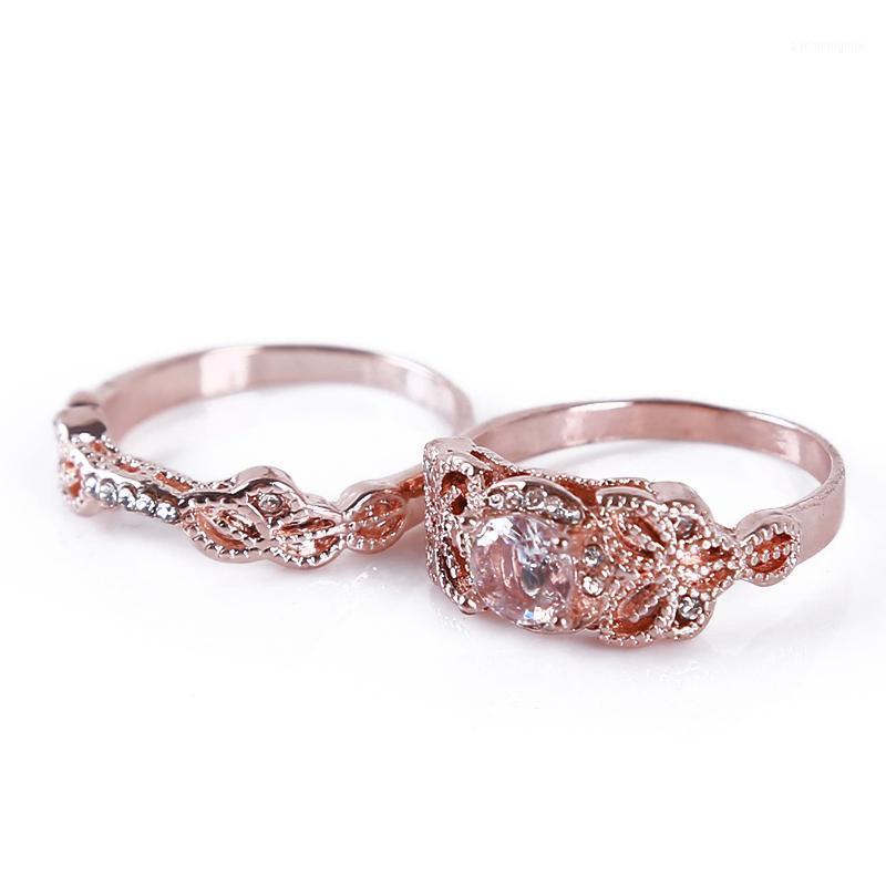 Wedding Rings Europe And The United States Crystal Two-piece Zircon Engagement Ring Rose Gold Color Micro Inlay Jewelry, Slivery;golden
Wedding Rings Europe And The United States Crystal Two-piece Zircon Engagement Ring Rose Gold Color Micro Inlay Jewelry, Slivery;golden